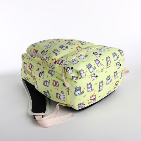 A backpack with a zipper, bag, cosmetic bag, yellow color-6