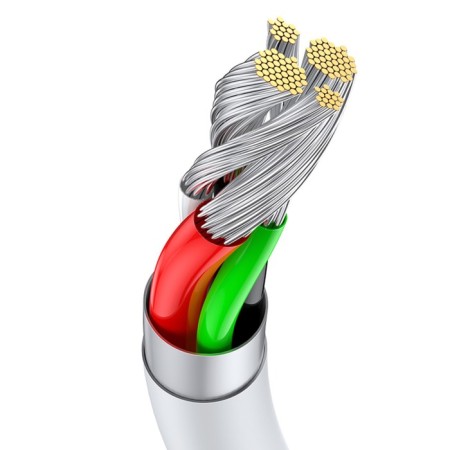 Cable Baseus, Type -C - USB, 6 A, 66W, TPE braid, 1 m, white-6
