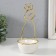 Souvenir ceramics, metal stand "Frog" white with gold 9x8x18 cm