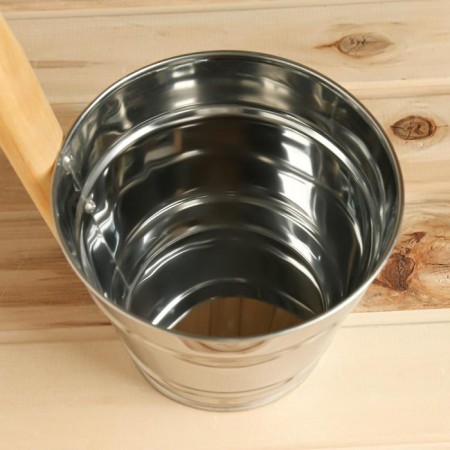 Dousing bucket, 2 l, metal, with a wooden handle-2