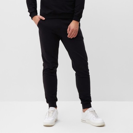 Men's pants with pockets, black color, size 50