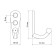 Hook furniture tundra TKO001, one -rod, black, 50 pcs