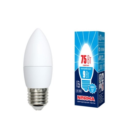 LED LED Uniel, E27, 9 W, white glow