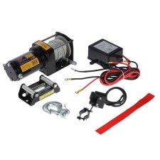 Electric tundra winch, 12/24V, 2500 LB (1.1 t), 1.2 hp, up to 3.3 m/min, 4.8 mm x 12 m 12 m