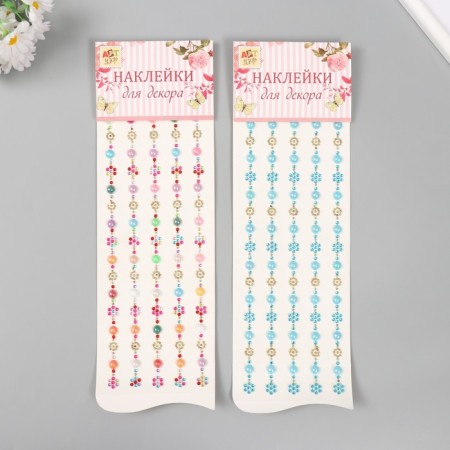 Stick plastic rhinestones "Flower and half -peaks" mix 31x10.7 cm-6
