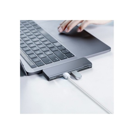 Adapter Lander (HUB) Baseus UCN3266, Type-C-2XUSB3.0 + HDMI + PD + TF/SD, Gray-5