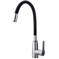 Fashun A54301-7 kitchen mixer, single-leaf, flexible surge, stainless steel, satin, black