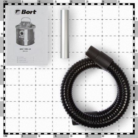 Construction vacuum cleaner BORT BAC-500-22, 900 W, 60 l/sec, 22 l, hose 1 m-6