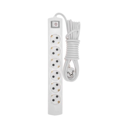 Extension cord Premium 6 nests, 5m, 3x1.5mm², s/s, with a switch, white rexant-1