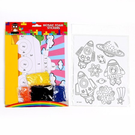 Set for creativity: EVA applique with crumbs and coloring - stickers "Technique"-1