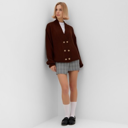 Jumper Female Minaku: Casual Collection Color Chocolate, Rr. 48-4