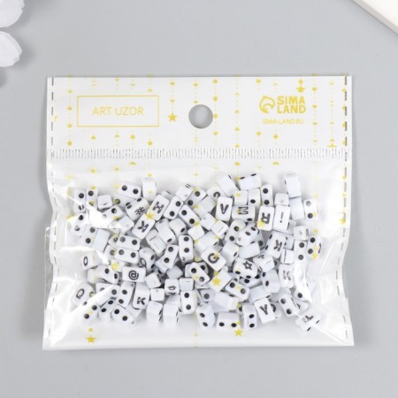 Beads for creativity plastic "Letters, signs, numbers, dominoes" Set 20 grams 0.5x0.8x0.4 cm-4