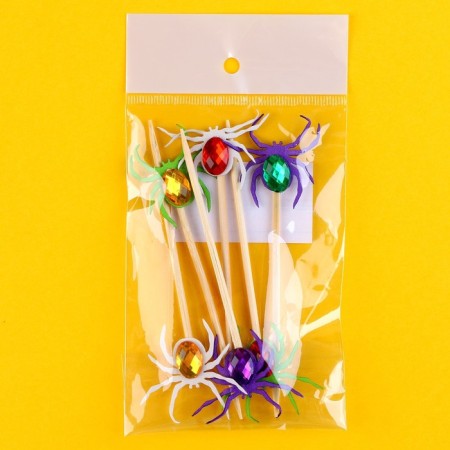 Skewers "Colored Spiders", in a set of 6 pieces, mix-5
