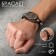 Bracelet Skin "Skull" with spikes, brown color with black silver, 23 cm