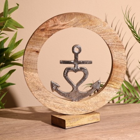 Interior souvenir in the wooden ring "Anchor" 30x8x33 cm-1