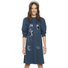 Dress for girls, height 128 cm, dark blue color