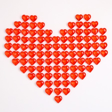 Plastic sores are decorative, set of 100 pcs., Size 1 pc. - 2 × 2 cm, red color-4