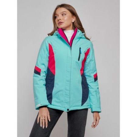 Ski jacket women's winter, size 48, turquoise color-2