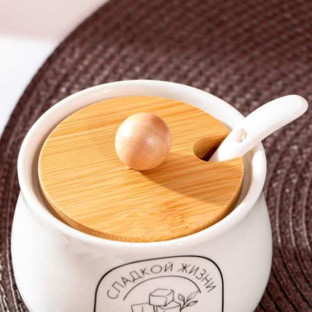 Ceramic miamonds "Sweet life", 230 ml, white color-3
