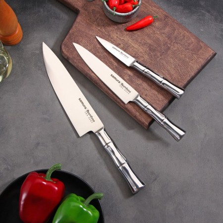 Simboo knife set, 3 pcs: blade 8.8 cm, 15 cm, 20 cm, steel hilt