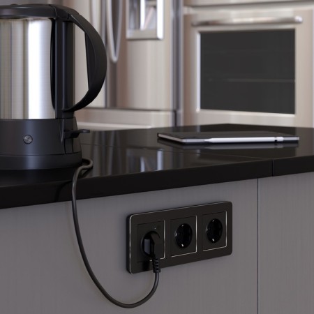 Frame W0032608, 3 Platinum sockets, black aluminum-3
