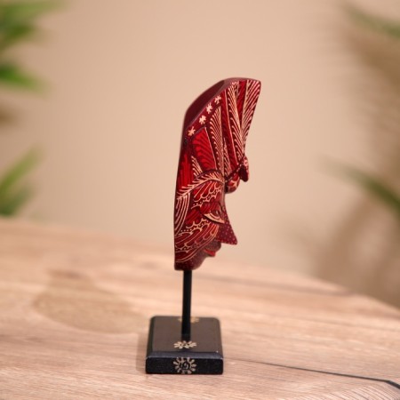 Souvenir "Mask" on a stand, batik, tree 20 cm-2