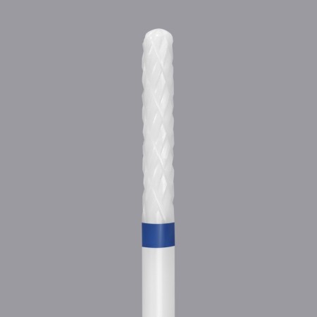 Ceramic milling cutter for a “thin” manicure, medium cut, 2.3 × 14 mm, in a plastic case, white color-1