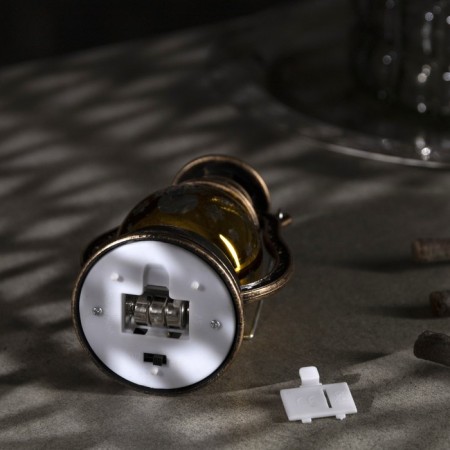 LED figure "Lantern with a snowman" 8 × 12 × 6 cm, plastic, batteries AG13x3, glow warm white-3