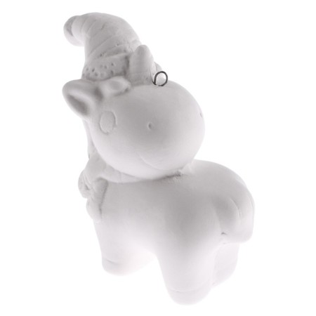 Christmas tree decoration for coloring "Unicorn in a cap" with a suspension, brush-3