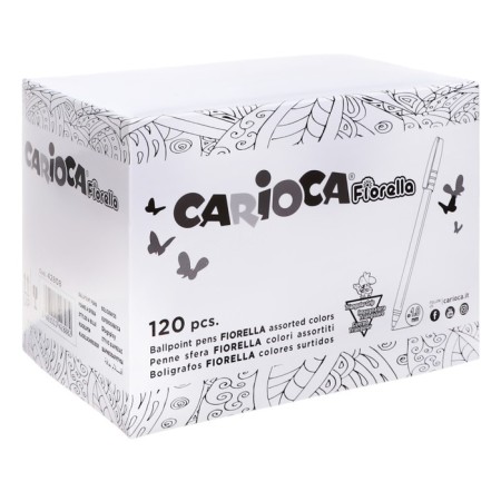 Ballpoint handle "Carioca" "Fiorella", 1.0 mm node, super soft letter, neon case, mix-6