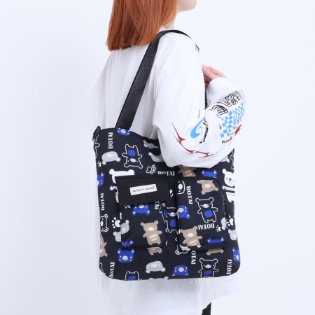 Шопер на молнии, цвет чёрный-6