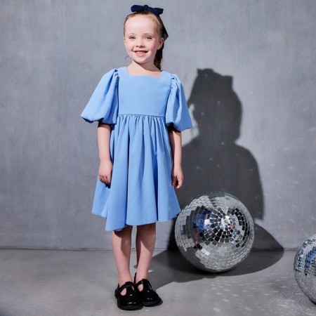 Платье для девочки, MINAKU :Party Dress, цвет голубой, рост 128 см-10