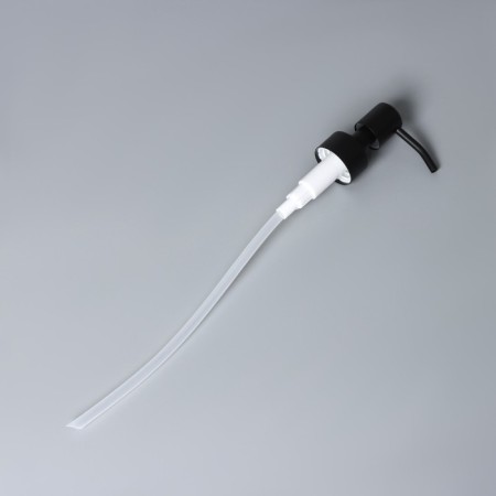 Pump for a dispenser, stainless steel, thread diameter 28 mm, stick length 20 cm, black color