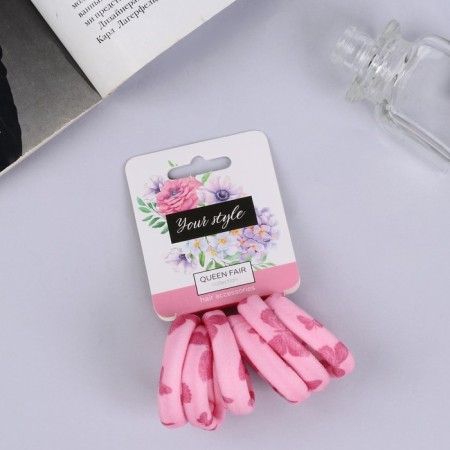 Hair elastic band "Lina" (set 6 pcs) butterflies, 4 cm, mix