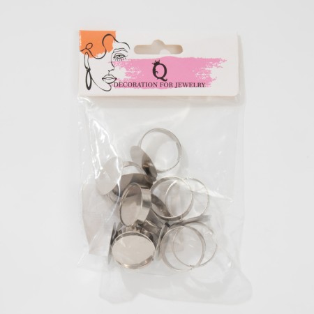 The base for the ring d = 20mm, set 10pcs, the color of silver-4