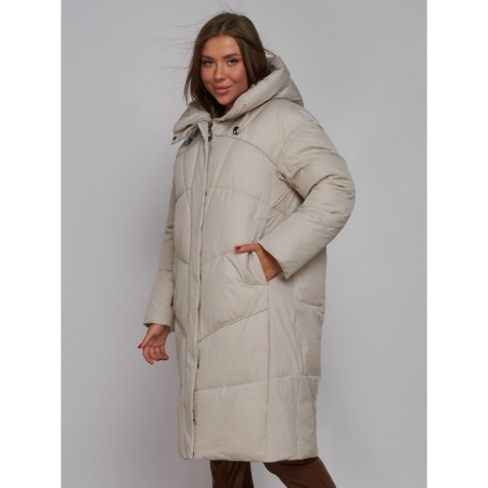 Coat insulated winter feminine, size 48, color light gray-8