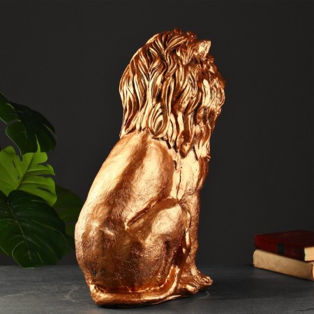 Figure "Lion Sitting" bronze, 40x25x56cm-3