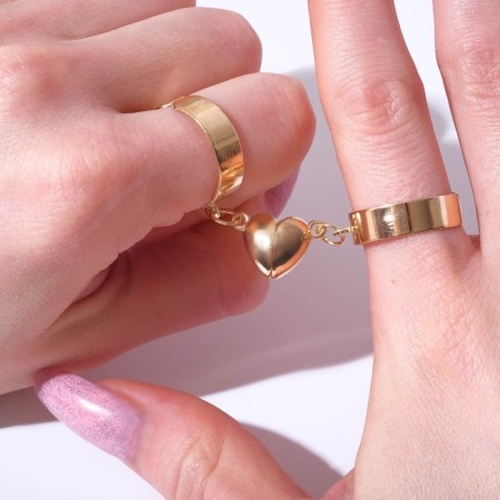 Rings "Demetrons" on the magnet, heart, color gold, dimensionless-2