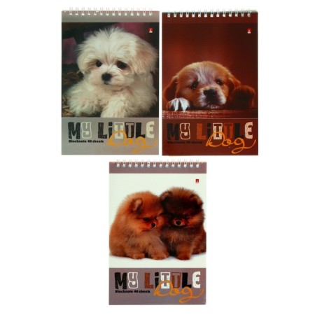 Notepad A5, 40 sheets on the crest "Dog", cover laminated cardboard, block 55 g/m2, mix