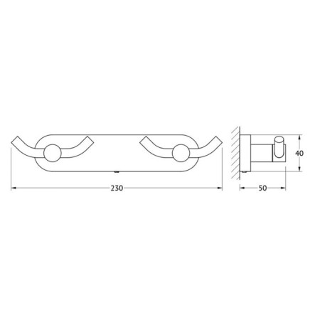 Two double hooks 23 cm, chrome, artwelle-1