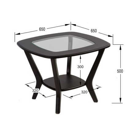 Gouring Melbourne with glass, 650x650x500, wenge/wenge-2