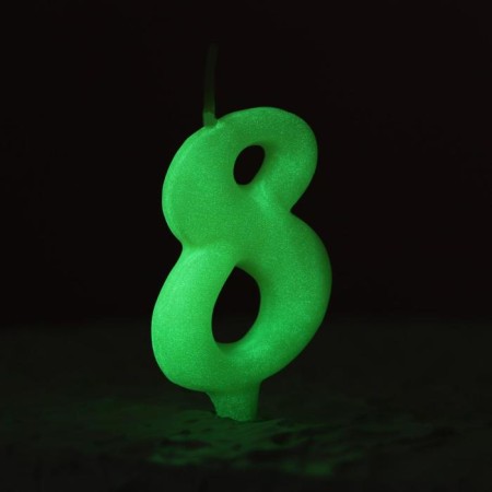 Candle for the cake number "Luminescent", 5.5 cm, number "8"-1