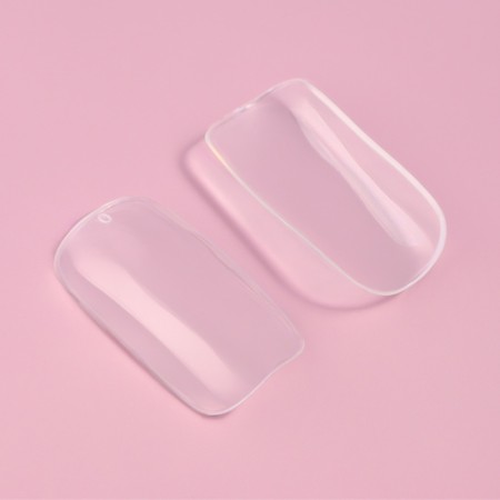 Tips for nail extension, 500 pcs, shape soft square, 10 sizes, color transparent color-3