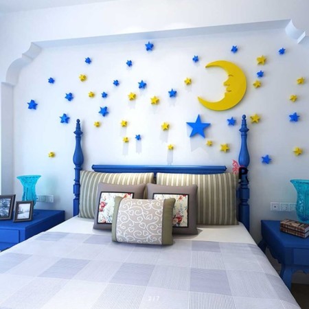 Interior stickers "Moon and Stars", children, decor on the wall, panel, 42 email