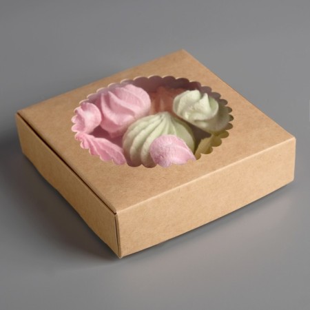 Gift box of the team with a window, 11.5 x 11.5 x 3 cm, craft-5