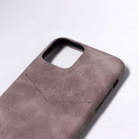 Luazon cover for iPhone 11 Pro, with a compartment for cards, leatherette, brown-2