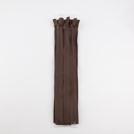 Lightning "Spiral", No. 7, detachable, waterproof, automatic castle, 40 cm, brown color-2