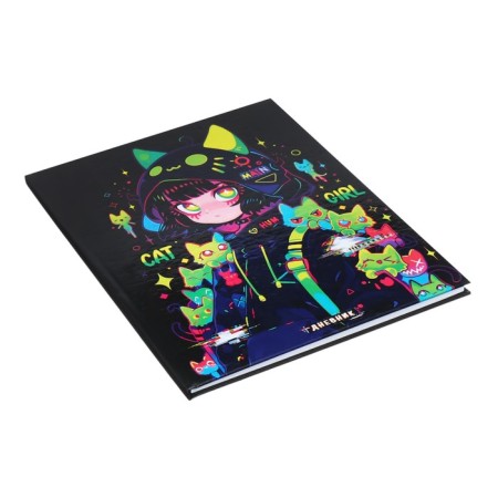 Universal diary for grades 1-11 Anime. Collage, solid cover, holography, 40 sheets-1