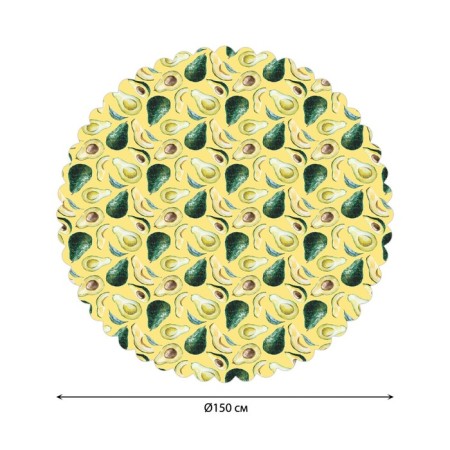 Green avocado tablecloth, round, Saten, d = 150 cm-1