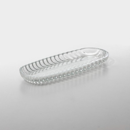 Oval glass plate Santa, 27.5 × 11 cm